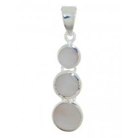 Pendentif articulé Argent 925 Nacre blanche Petits ronds Argent 6,5 à 8,5mm diamètre Hauteur (bélière incluse) : 31mm