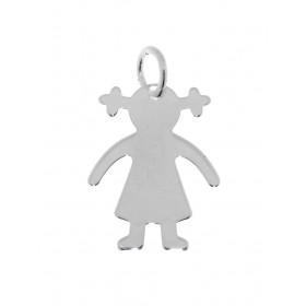 Pendentif silhouette fille en Argent 925. Dimensions : 17x25mm