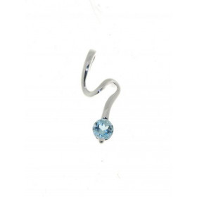 Pendentif Argent 925 Topaze Bleue serti d une pierre 4 mm Dimensions du Pendentif : 20 x 8 mm 