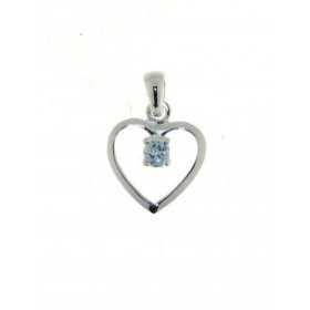 Pendentif Argent 925 Topaze Bleue en forme de coeur serti d'une pierre de 3mm. Dimensions du Pendentif (bélière incluse) :...