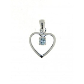 Pendentif Argent 925 Topaze Bleue forme coeur serti d une pierre 3mm Dimensions du Pendentif (bélière incluse) : 18.5 x 12...