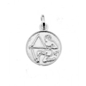 Pendentif Zodiaque Sagittaire en Argent 925. Diamètre : 12mm. Dimensions du pendentif : 18x12mm. Effet 2 tons : le fond du...