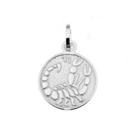 Pendentif Zodiaque Scorpion Argent 925 Diamètre : 12mm Dimensions du pendentif : 18x12mm Effet 2 tons : le fond du pendent...