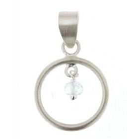 Pendentif en Argent 925 et Topaze. Ce pendentif est composé d'un cercle avec une petite pierre pendante en son centre. Cet...