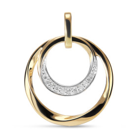 Pendentif Or Jaune 750 serti 9 diamants pour un poids total 0,055 carat Dimensions du pendentif (bélière incluse) : 23x18m...