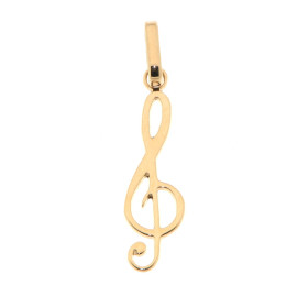  Pendentif Clé sol Or jaune 750/1000 Dimensions clé sol : 18x6mm Dimensions du pendentif (bélière incluse) : 25x6mm 