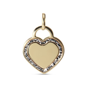  Pendentif 2 ors 375 forme coeur ciselé sur le contour Dimension du pendentif (bélière incluse) : 14x19mm 