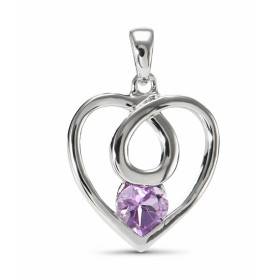 Pendentif Coeur Argent Améthyste Motif Coeur serti d une pierre taille coeur 5x5mm Dimensions du pendentif (bélière inclus...