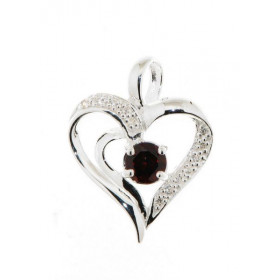 Pendentif Coeur Argent 925 Grenat Oxyde Ce pendentif est serti d un Grenat 5mm 12 oxydes 1mm Dimensions du pendentif 22 x ...