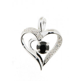 Pendentif Coeur Argent 925 Oxyde Ce pendentif est serti d une pierre ronde 5mm 12 pierres 1mm entourage Dimensions du pend...