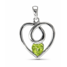 Pendentif Coeur Argent Péridot Motif Coeur serti d une pierre taille coeur 5x5mm Dimensions du pendentif (bélière incluse)...