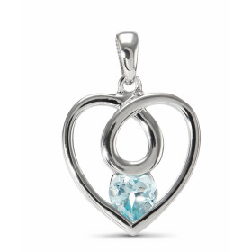 Pendentif Coeur Argent Topaze bleue traitée. Motif Coeur serti d'une pierre taille coeur de 5x5mm. Dimensions du pendentif...