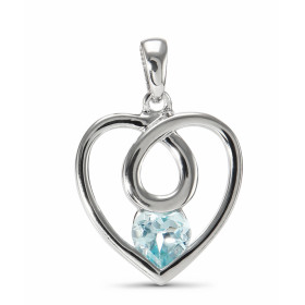 Pendentif Coeur Argent Topaze bleue traitée 