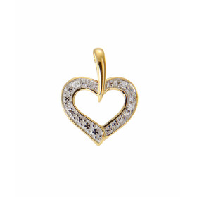 Pendentif Coeur Or 750 2 tons Diamant Pendentif serti 4 diamants 0.005 carat Poids total diamant : 0,02 carat Qualité Dia...