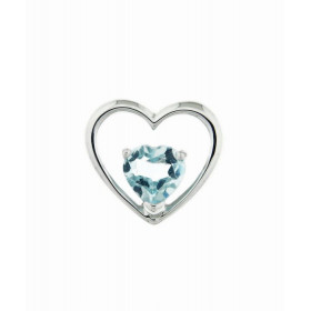 Pendentif Or blanc 375 serti d une topaze bleue traitée taille coeur 6x6mm Dimensions du pendentif (bélière incluse) : 12x...