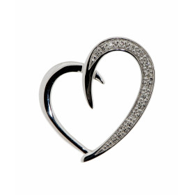 Pendentif Coeur Or Blanc Diamant 