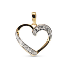 Pendentif coeur Or Jaune 750 serti 7 diamants pour un poids total 0,04 carat Dimensions du pendentif (bélière incluse) : 1...