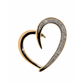 Pendentif Coeur Diamant en Or Jaune 750. Ce pendentif est serti de 10 diamants totalisant 0,05 carat. Les dimensions du pe...