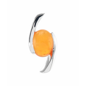 Pendentif Argent 925 serti d une Cornaline ovale 10x8mm Dimensions du pendentif (bélière incluse) : 28x18mm Passage chaine...
