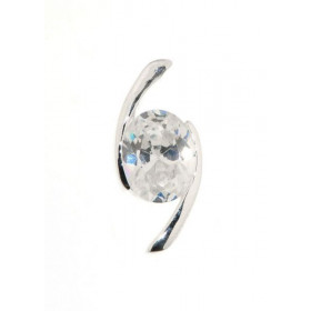 Pendentif Argent 925 serti d un Oxyde ovale 10x8mm Dimensions du pendentif (bélière incluse) : 28x18mm Passage chaine au t...