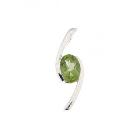 Pendentif Argent 925 serti d un Péridot ovale 7x5mm Dimensions du pendentif : 21x8mm Passage chaine au travers du pendenti...