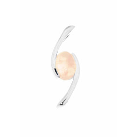 Pendentif Argent 925 serti d un Quartz Rose ovale 7x5mm Dimensions du pendentif : 21x8mm Passage chaine au travers du pend...