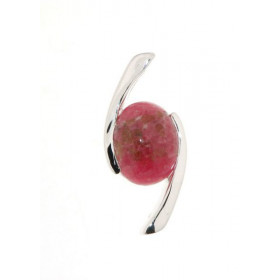 Pendentif Argent 925 serti d une Rhodonite ovale 10x8mm Dimensions du pendentif (bélière incluse) : 28x18mm Passage chaine...