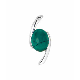  Pendentif Argent 925 serti d une Turquoise Reconstituée ovale 10x8mm Dimensions du pendentif (bélière incluse) : 28x18mm ...