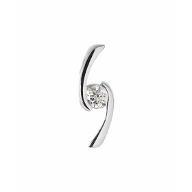  Pendentif Or Blanc serti du diamant rond 0,19 carat Dimensions du pendentif : 15x5mm Qualité Diamant : G Si 