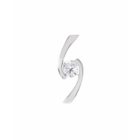  Pendentif Or Blanc 750 serti d un Diamant rond 3,8mm diamètre (0,21 carat - Couleur G - Pureté Si) Dimensions du pendenti...
