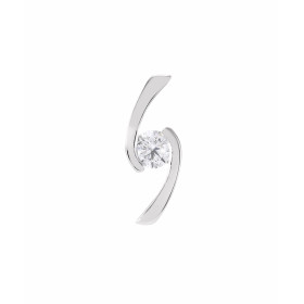 Pendentif en Or Blanc 750 serti d&#39;un Diamant rond de 3,8mm de diamètre (0,22 carat - Couleur H - Pureté Si). Dimension...
