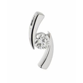 Pendentif Or Blanc 750 Diamant Diamant rond 5mm diamètre Poids Diamant : 0,50 carat  Qualité Diamant :  couleur H - Puret...