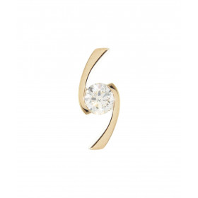 Pendentif Croisé Or Jaune 750 Diamant. Diamant rond de 4.7mm de diamètre. Poids Diamant : 0,40 carat. Qualité Diamant : co...