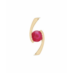  Pendentif Or Jaune 750 serti d un Rubis rond 4.6mm (0,4 carat) Serti demi clos Dimensions du pendentif : 18x7mm 