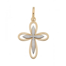 Pendentif Croix 2 Ors 750 Dimensons (bélière incluse) : 24 x 14 mm