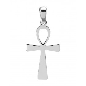 Pendentif Croix Egyptienne en Argent Rhodié