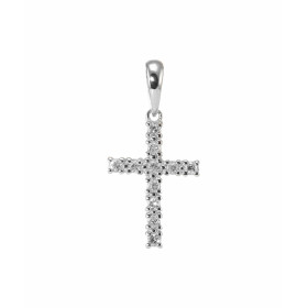  Pendentif Croix Diamant sur Or Blanc 750 Ce pendentif forme croix est serti 11 diamants totalisant 0,105 carat Les dimens...