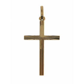 Croix reversible Or Jaune 750 Dimensons (bélière incluse) : 32 x 16 mm Epaisseur : 0,7mm 
