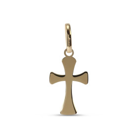 Pendentif or jaune 375 forme croix Dimension du pendentif (bélière incluse) : 10x23mm Epaisseur du pendentif : 0,5mm