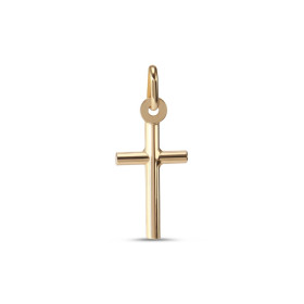 Pendentif en or jaune 375 en forme de croix. Dimension du pendentif (bélière incluse) : 10x24mm. Epaisseur du pendentif : ...