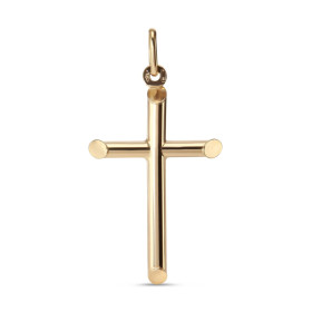 Pendentif or jaune 375 forme croix Dimension du pendentif (bélière incluse) : 22x40mm Epaisseur du pendentif : 3,4mm
