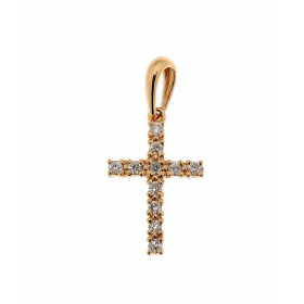  Pendentif Croix Diamant sur Or Jaune 750 Ce pendentif forme croix est serti 11 diamants totalisant 0,105 carat Les dimens...