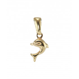 Pendentif Dauphin Or Jaune 375 Dimensions du pendentif (bélière incluse) : 19x8mm