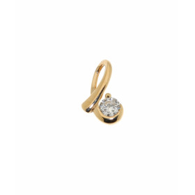 Pendentif en Or Jaune serti d'un Diamant de 0,106 carat. Dimensions du pendentif (bélière incluse) : 10 x 6mm. Poids Diama...