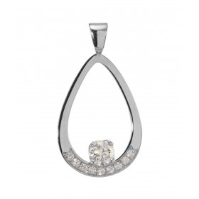  Pendentif Diamant Or Blanc 750 Pendentif Or Blanc 750 serti d un Diamant rond 4.7mm diamètre (0,40 carat - Couleur H - Pu...