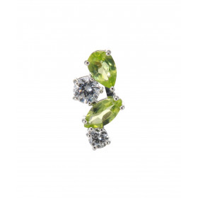 Pendentif Double Duo Argent 925 Rhodié Péridot Oxydes Motif composé 4 pierres : 1 Péridot poire 6x4mm 1 Péridot marquise 7...