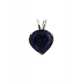 Pendentif en Argent 925 et Lapis Lazuli. Ce pendentif est serti d&#39;une pierre taille coeur de 8x8mm. La pierre est main...