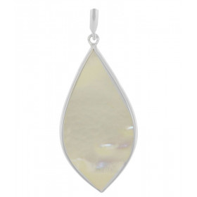 Pendentif Argent 925 Nacre Nacre forme poire Dimensions du pendentif (vue face, bélière incluse) :52x20mm