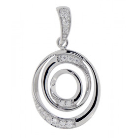 Pendentif Argent 925 rhodié oxyde zirconium Dimensions du pendentif (vue face, bélière incluse) : 27x15mm