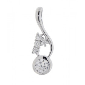 Pendentif Argent 925 rhodié oxyde zirconium Dimensions du pendentif (vue face, bélière incluse) : 24x7,5mm